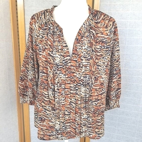 Joie Silk Blouse Printed Multicolor Top Mirabella Size Small - Picture 3 of 9